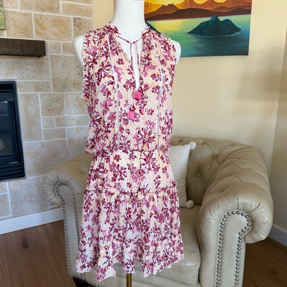Poupette St. Barth Pink and White Floral Dress - Picture 1 of 12